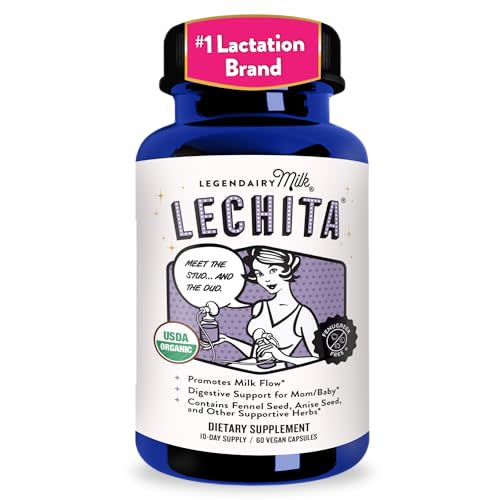 Legendairy Milk Lechita, Supports Milk Flow, Organic Fenugreek Free Breastfeeding Supplement, Organic Fennel & Anise, Made in USA, 180 Vegan Capsules