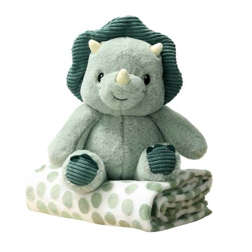 Ace Dino Plush Stuffed Animal and Blanket Gift Set