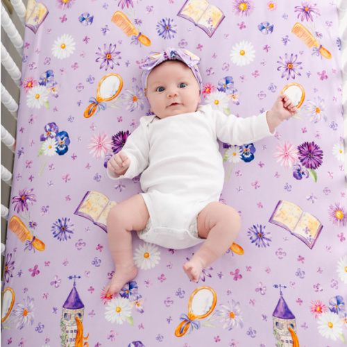 Rapunzel Bamboo Crib Sheet – Little Crowns & Capes
