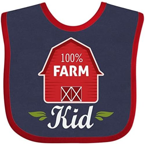 inktastic 100 Percent Farm Kid Baby Bib