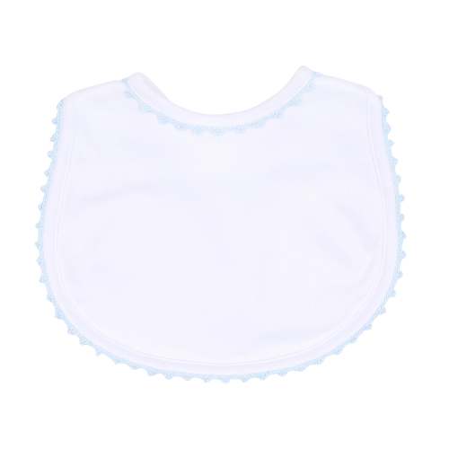 Baby Joy Embroidered Bib - Blue