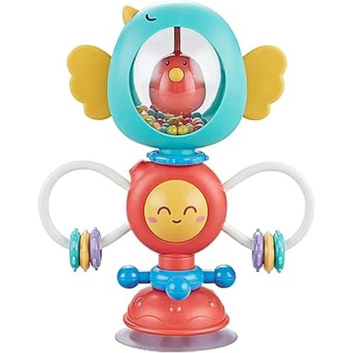 Suction Toys: Swivel, Swivel Wheel, Cup Interactive Functions, Activity Set for Comfortable Grip, Toy Highchair, Table, Floor, Car Seat, Bathtub, Time Game Travel