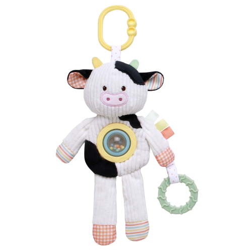 Magic Years 8 inch On The Go Cow Activity Toy with Teether and Spinner