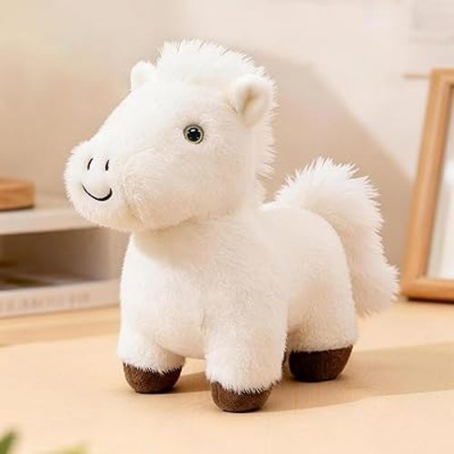 PEACH CAT Horse Stuffed Animal 8" Cute Horse Plush Soft Plushies Toys Gifts for Kids White