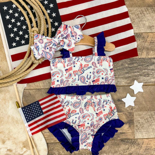 American Cowgirl White Swimsuit – Final Sale – theFRINGEDpineapple