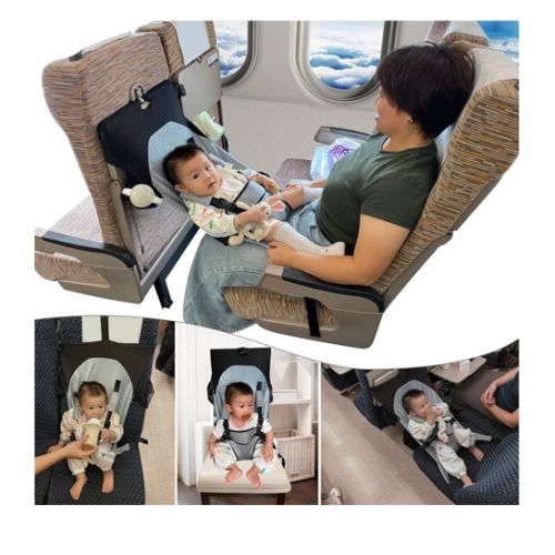 Baby Airplane Bed, Baby Travel Essentials for Flying, Toddler Airplane Seat Extender Must Haves, Plane Portable High Chair Harness Seat for Infant (Gray)