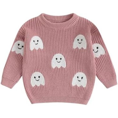 Hekkomird Baby Ghost Embroidery Oversized Sweater Infant Halloween Outfit