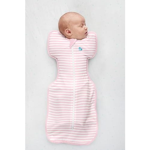 Love to Dream Swaddle UP, Stripe Pink, Newborn, 5-8.5 lbs., Dramatically Better Sleep, Allow Baby to Sleep in Their Preferred arms up Position for self-Soothing, snug fit Calms Startle Reflex