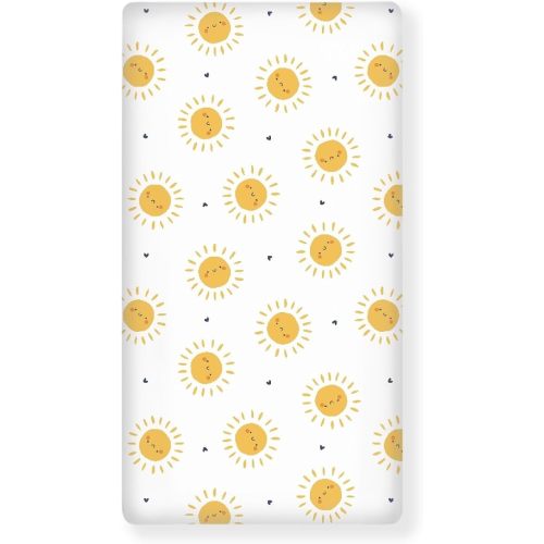 Suns Hearts Fitted Crib Sheet for Boys Girls 28"x52"