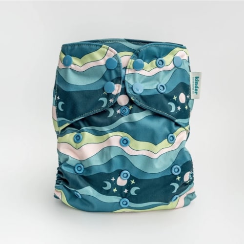 Space and Sky: Essentials Pocket Cloth Diaper with Athletic Wicking Jersey, Grows with your Baby
