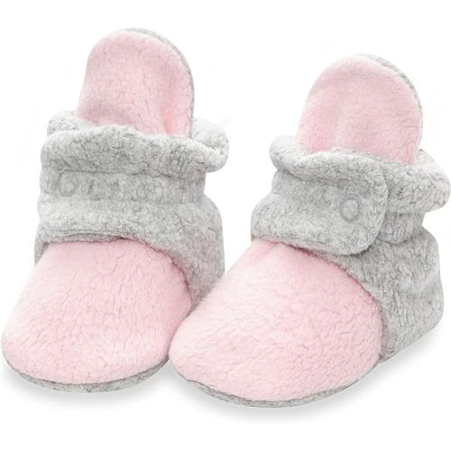Zutano Unisex Fleece Baby Booties, Two Snap Closure, Newborn to 24 Months