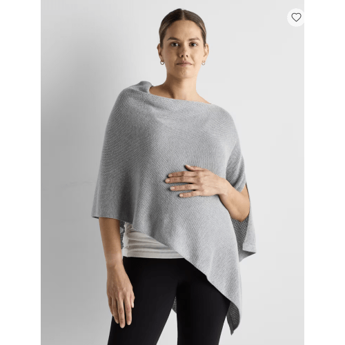 Lightweight Cotton Cashmere Nursing Shawl in Heather Oatmeal