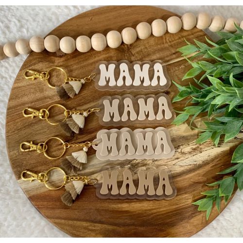 Mama Keychain | Acrylic Purse or Diaper Bag Tag with Tassel | Mama Mother's Day Gift | Diaper Bag Tag | Gift for New Mom | Baby Shower Gift