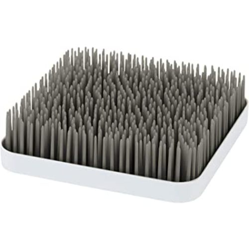 Boon Grass Plastic Drying Rack - Modern Countertop Baby Bottle Organizer - 9.75 x 9.88 x 3.0 inches - Gray