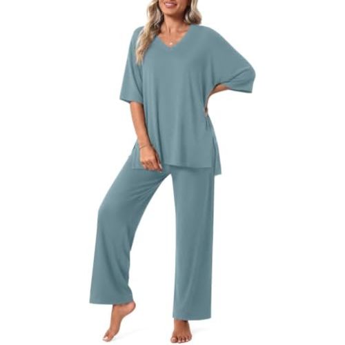 Aodemo Lounge Sets for Women 2 Piece Fall Pajamas Pj Outfits