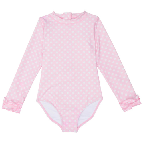 Girls Long Sleeve Surf Suit (One Piece Bodysuit) | "Pink Sassy Surfer"