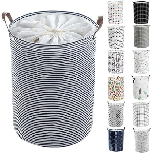 Haundry Thickened Large Laundry Hamper with Durable Handle,21.6" Tall Collapsible Round Laundry Basket Bin for Clothes Storage