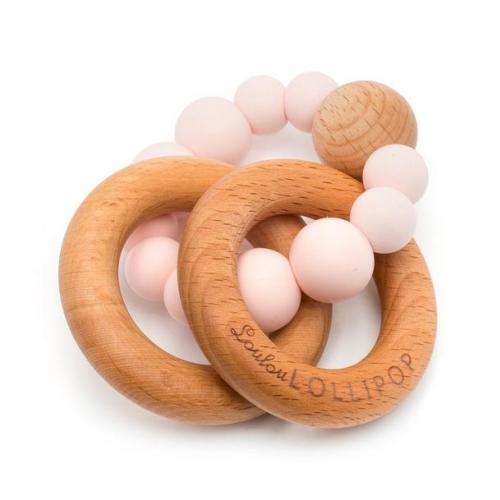 Accessories Blush Pink Loulou Lollipop Pink Beaded Silicone Teether by Janie and Jack
