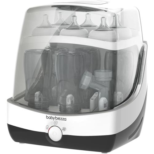 Baby Brezza Superfast 10 Minute Baby Bottle Sterilizer + Dryer - 75% Faster – Universal Electric Steam Sterilization for All Bottles, Pacifiers + Breast Pump Parts