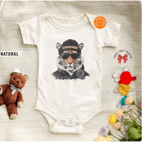 Bengal Mascot Kids Shirts, Cincinnati Baby Bodysuit, Toddler Sports Gear, Youth Game Day Tee