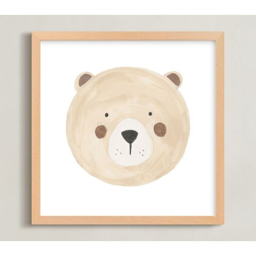 Minted® Animal Faces Wall Art by Teju Reval | Pottery Barn Kids - 11x11 natural wood