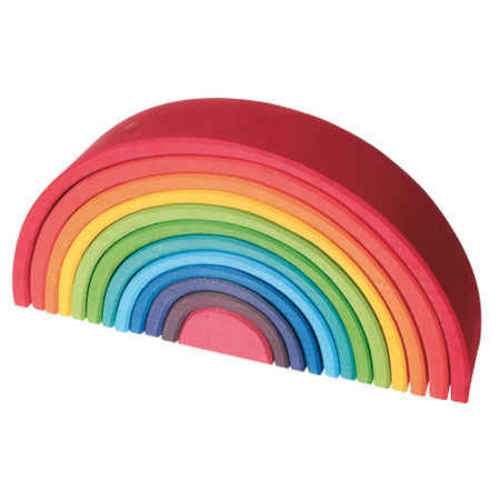 Grimm's Wooden Toys | Large Rainbow Stacking Tunnel