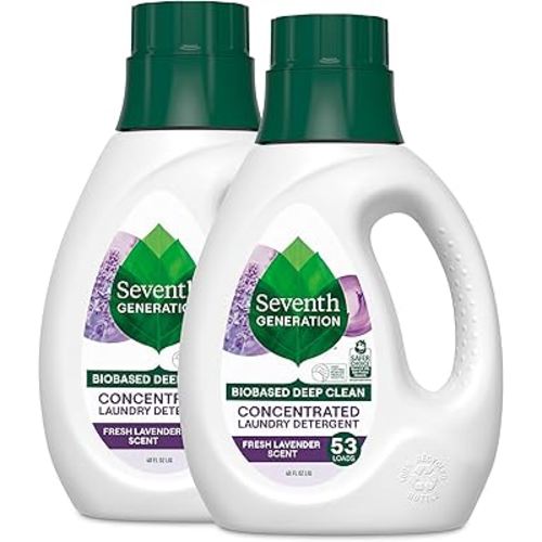 Seventh Generation Concentrated Laundry Detergent, Fresh Lavender scent, 40 oz, Pack of 2 (106 Loads)