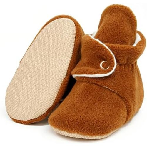 Ella Bonna Fleece Baby Booties, Warm Organic Infant Booties