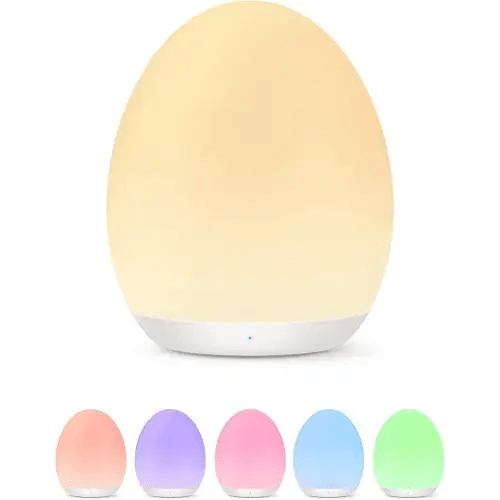 JolyWell Night Light for Kids, Baby Night Light with 7 Colors Changing Mode & Stepless Dimming, Nursery Night Light BPA Free,Rechargeable Egg Night Light for Breastfeeding 1h Timer & Touch Control