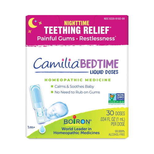 Boiron Camilia Bedtime Liquid Doses for Nighttime Teething Relief with Chamomilla, - 30 Count