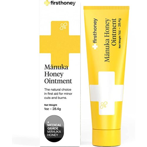 First Honey Wound Healing Ointment [ 1oz - 28.4g ] | 100% Active Leptospermum | Fast Relief & Skin Repair | Manuka Honey from New Zealand | Antibiotic Free Burn Care, Scar Gel, Dressing Aid