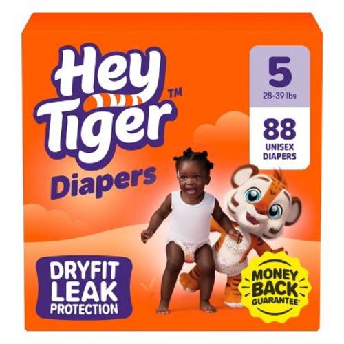 Hey Tiger Disposable Diapers - Size 5 - 88ct