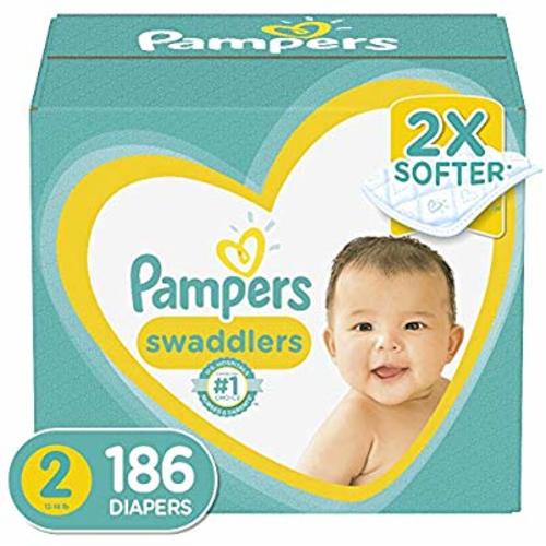 Diapers Size 2, 186 Count - Pampers Swaddlers Disposable Baby Diapers, ONE MONTH SUPPLY - Size 2 (186 Count)