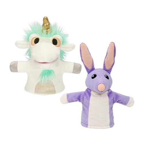 Bluey Unicorse and Bob Bilby Plush Puppet Pack of 2, 8-9”, Soft, Animal Puppets Made for Little Hands, Cuddly Puppets for Kids Ages 3+