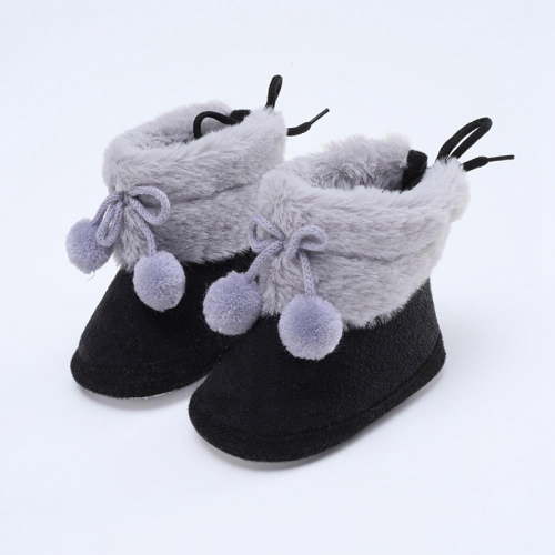 URMAGIC 0-18M Baby Girls Boys Snow Boots Warm Winter Fur Baby Shoes with Pom Pom