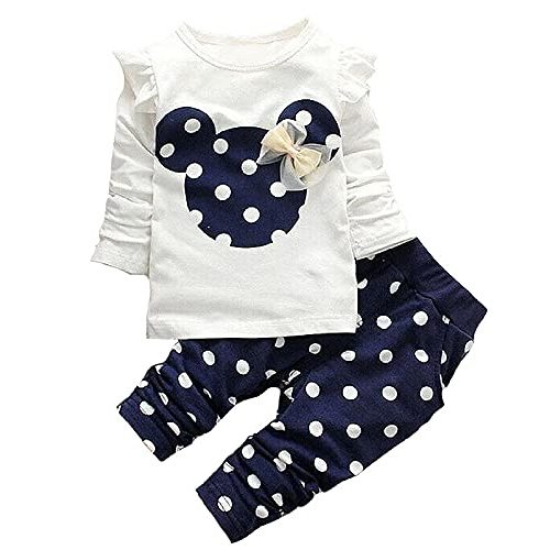 Cute Toddler Baby Girls Clothes Set Long Sleeve T-Shirt and Pants Kids 2pcs Outfits