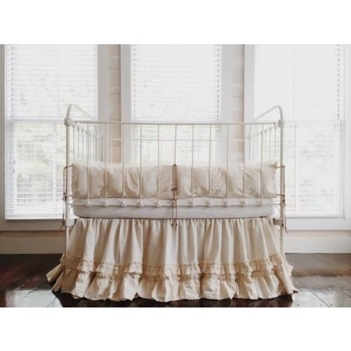 Ivory Farmhouse Crib Skirt | High Cotton Textile