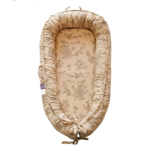 CooCooBaby Infant Lounger, Baby Nest Cover for Baby Girls & Boys, Newborn Essentials for Baby 0-12 Months, 100% Cotton Breathable (Poem_Muslin)