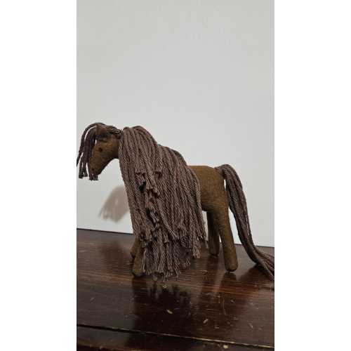Felt Plush Horse: Yarn Mane, Stuffed Animal Toy