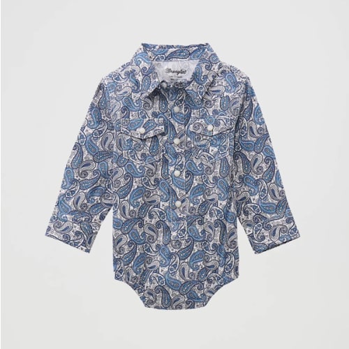 Baby Boy's Long Sleeve Western Snap Bodysuit | TODAY'S DEALS | Wrangler®