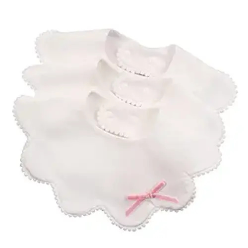 JANGANNSA 3 PCS Flower Baby Bibs Infant Burp Clothes for Baby Girls Saliva Towel Cotton Infant Toddler Girls Bibs(3 PCS -B)