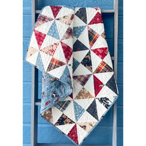 Handmade Western Baby Quilt: John Wayne Courage Collection Pinwheel Blanket