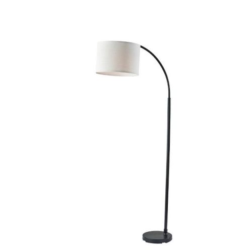 Adesso Jace Floor Lamp Black: Adjustable Arc, Overhead Reading Light, ETL Listed, Modern Design