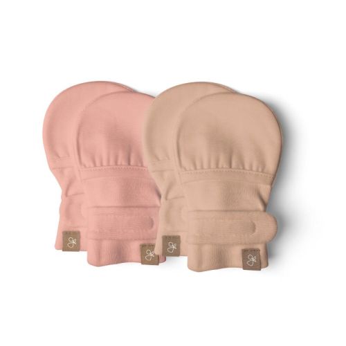 Goumi Stay On 2-Pack Baby Mitts - Nectar + Poppy 0-3M