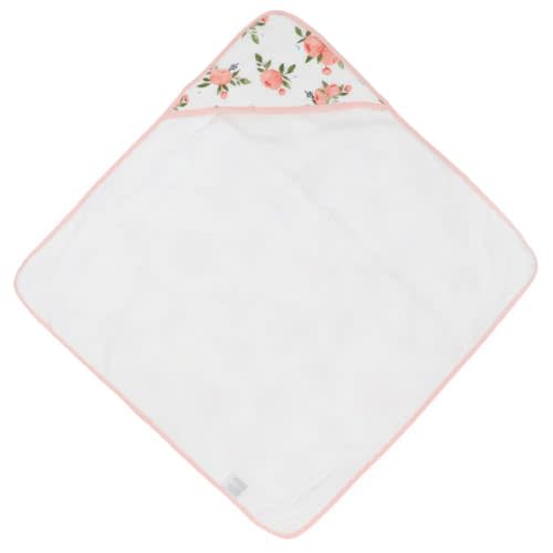 Little Unicorn Premium Infant Hooded Bath Towel| Soft & Absorbent Cotton & Terry Fabric for Newborns (Watercolor Roses)