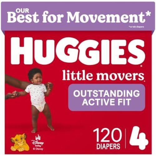 Huggies Little Movers Diapers Size 4, 120 Count