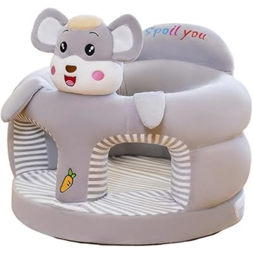 Infant Seat for Babies 3-24 Months, Toddler Back Support Sofa for Sitting Up, Cartoon Animals Baby Chair, Plush Sit Me Up Floor Seat, Soft Seat for Learning to Sit, Feed, Camping (Mouse)
