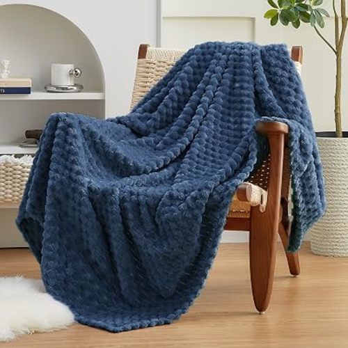 Turtle Shell Throw XL Blanket Blue for Couch Gentle Soft Fleece