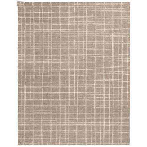 Better Homes & Gardens Beige Plaid Wool Indoor Area Rug, 7 ft 10 in x 9 ft 10 in