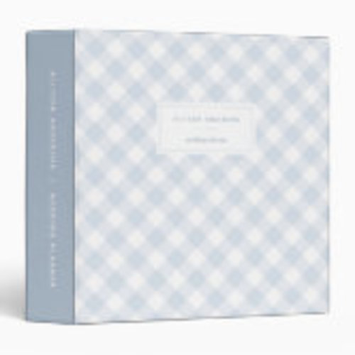 Sweet Blue Gingham Baby Photo Book 3 Ring Binder | Zazzle